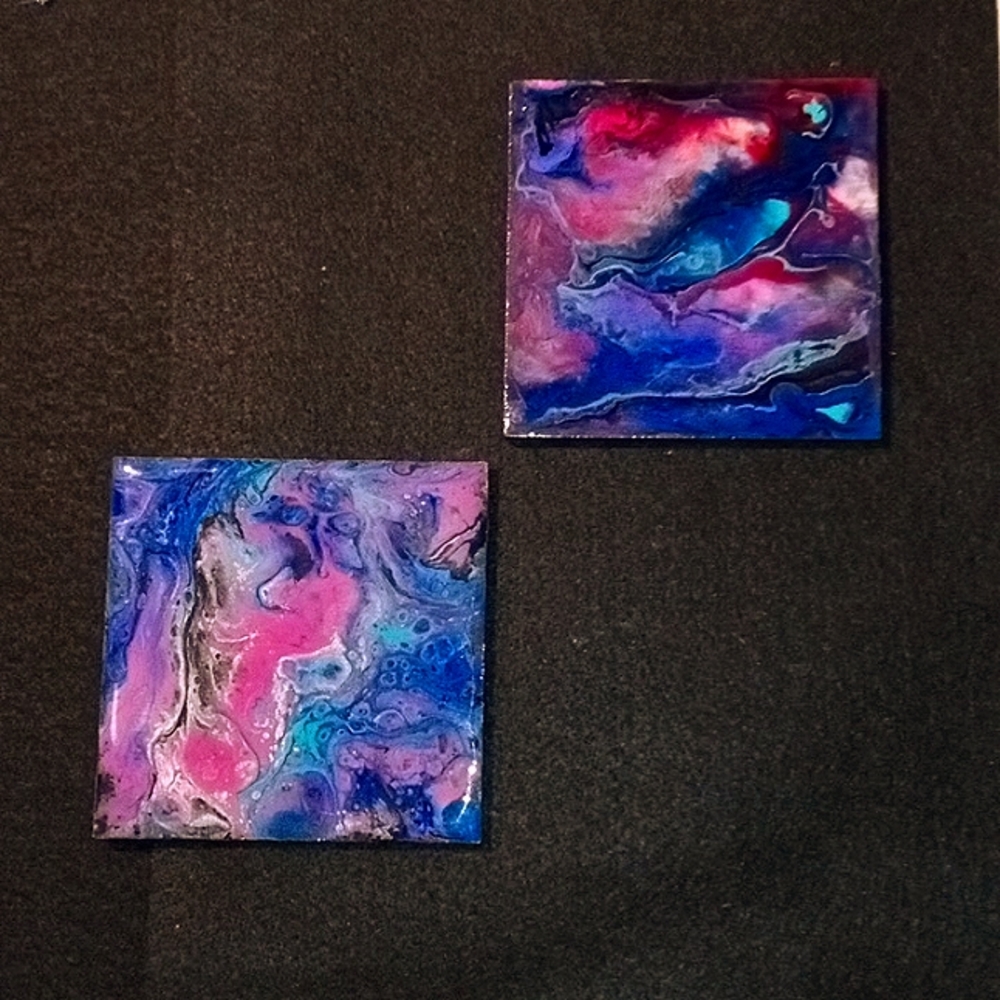 Original Abstract Art Coasters Set of 2